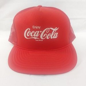 Vintage Enjoy Coca-Cola Classic Red Mesh Snapback Trucker Rope Hat Cap